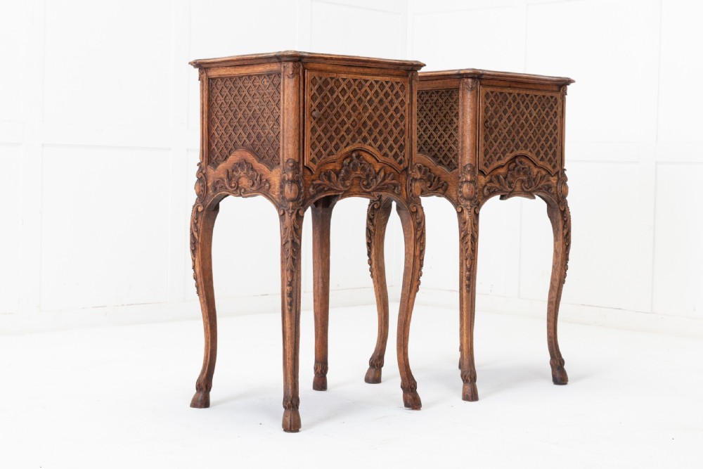 Pair of 19th Century French Oak Bedside Tables View III