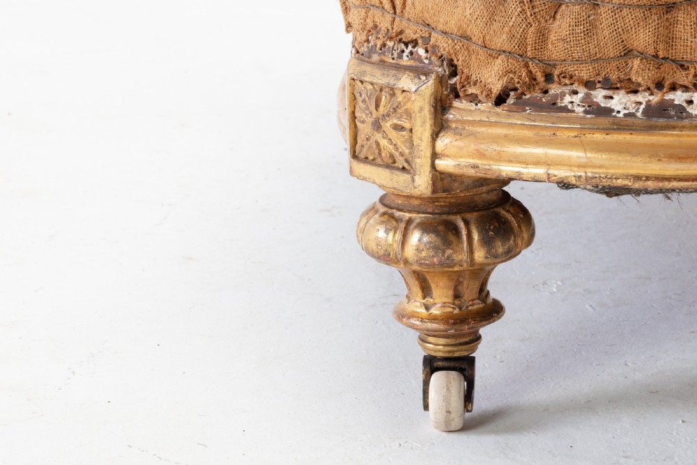 19th Century English Country House Giltwood Armchair View II
