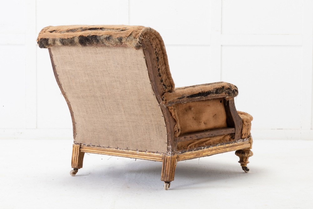 19th Century English Country House Giltwood Armchair View V