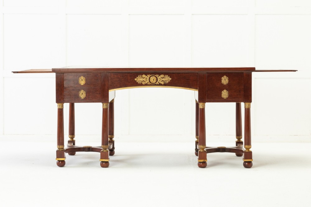 19th Century French Plum Pudding Mahogany Bureau Plat View II