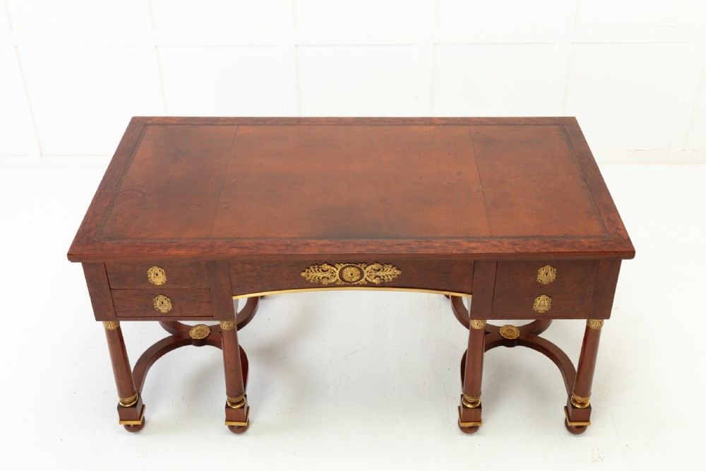 19th Century French Plum Pudding Mahogany Bureau Plat View III