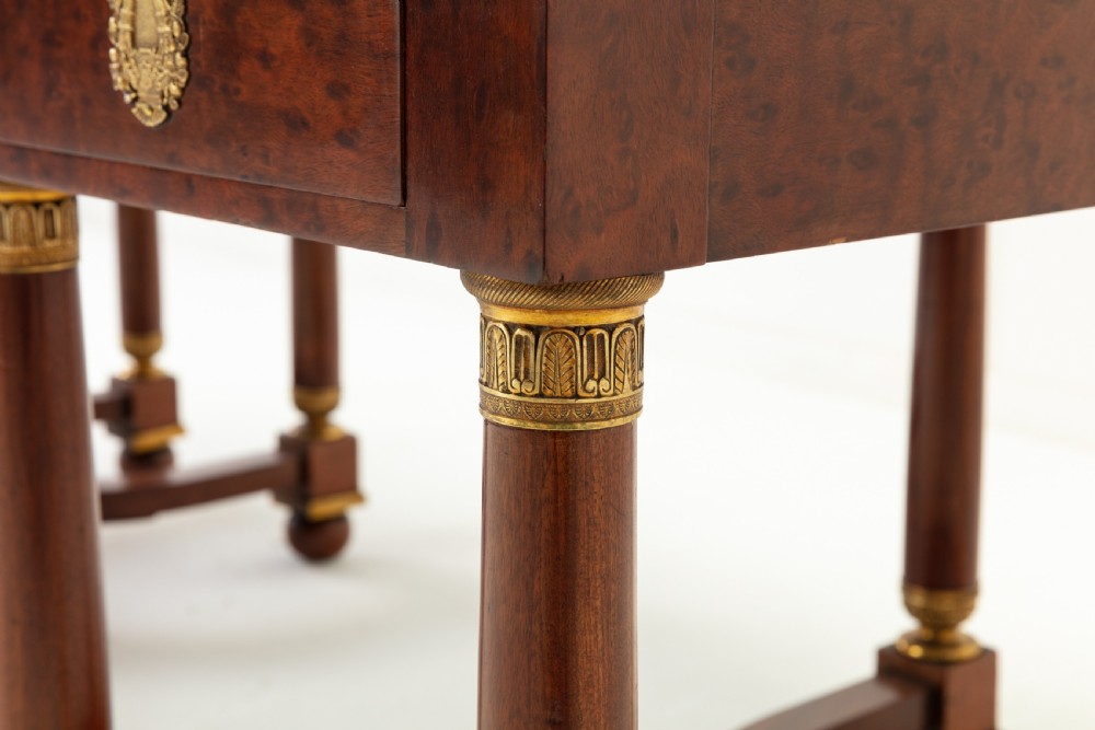 19th Century French Plum Pudding Mahogany Bureau Plat View VI