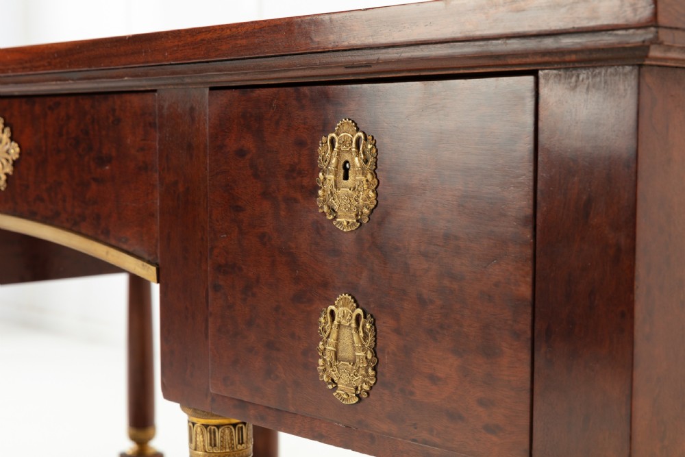 19th Century French Plum Pudding Mahogany Bureau Plat View VII