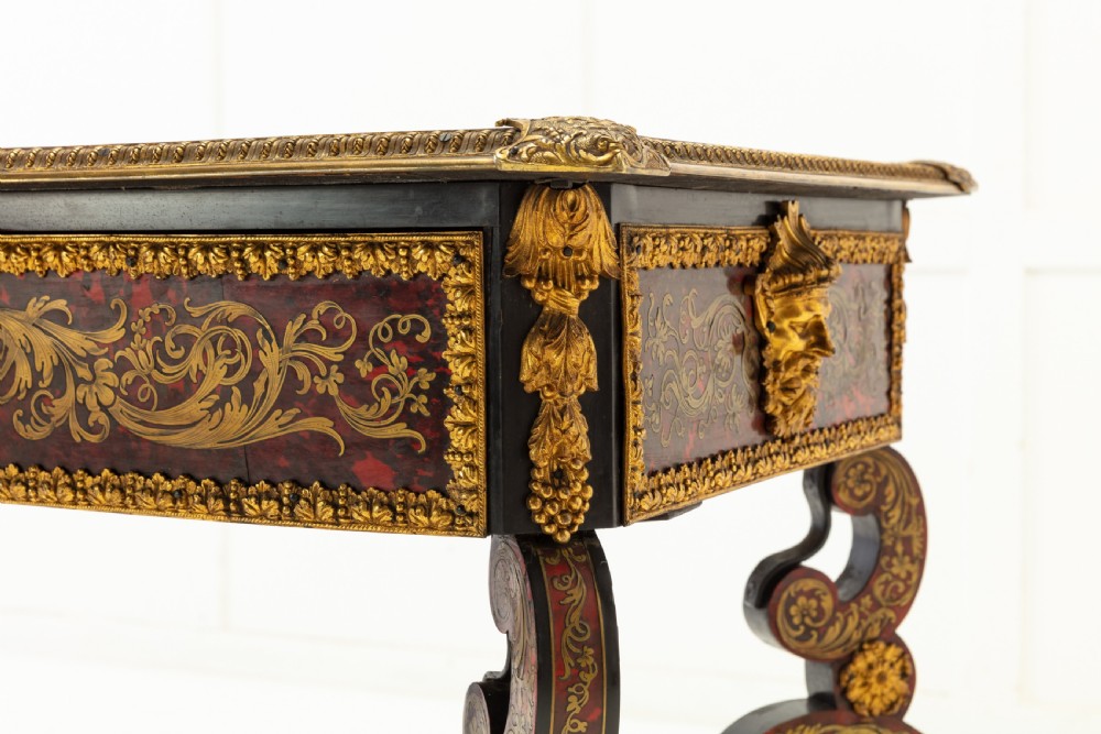 19th Century French Boulle Bureau Plat View V