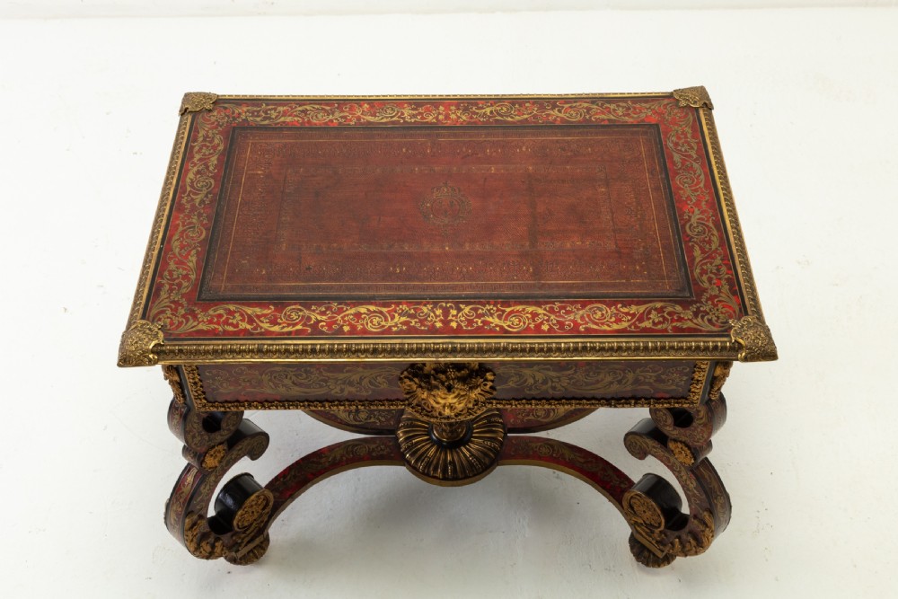 19th Century French Boulle Bureau Plat View XI