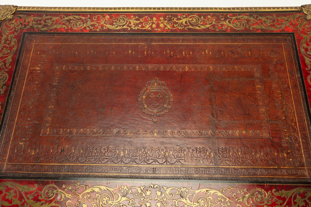 19th Century French Boulle Bureau Plat View XII