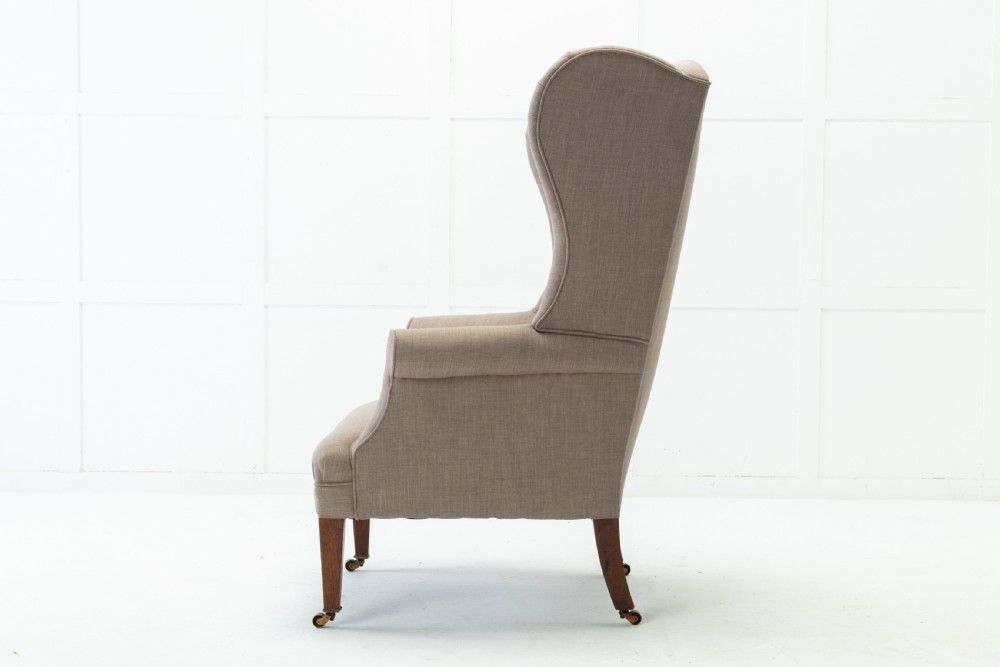 19th Century English Mahogany Wing Chair View VI