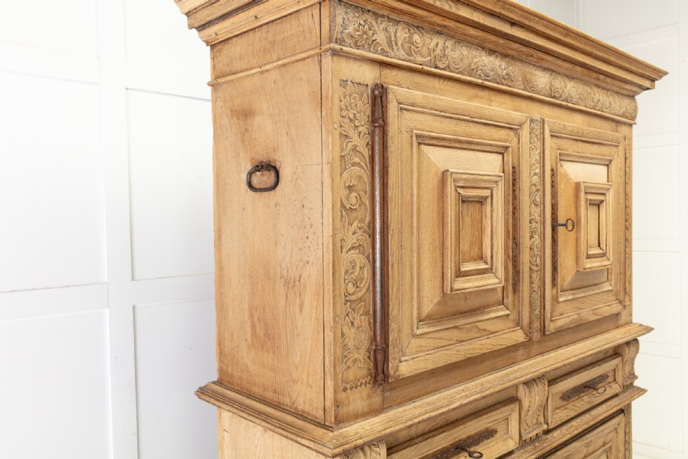 17th Century Flemish Bleached Oak Cabinet View II