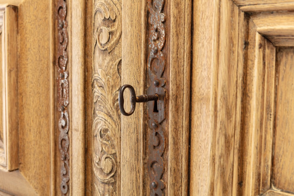 17th Century Flemish Bleached Oak Cabinet View IV