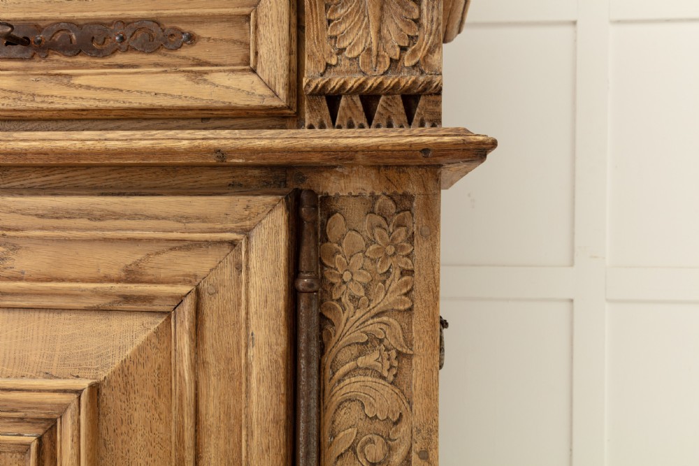 17th Century Flemish Bleached Oak Cabinet View VIII