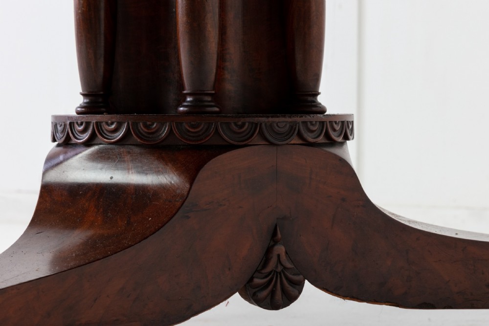 Early 19th Century French Mahogany Circular Table with Marble Top View VI