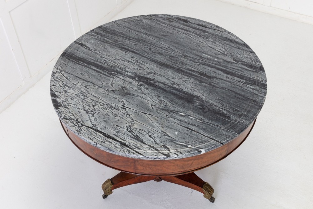 Early 19th Century French Mahogany Circular Table with Marble Top View VII