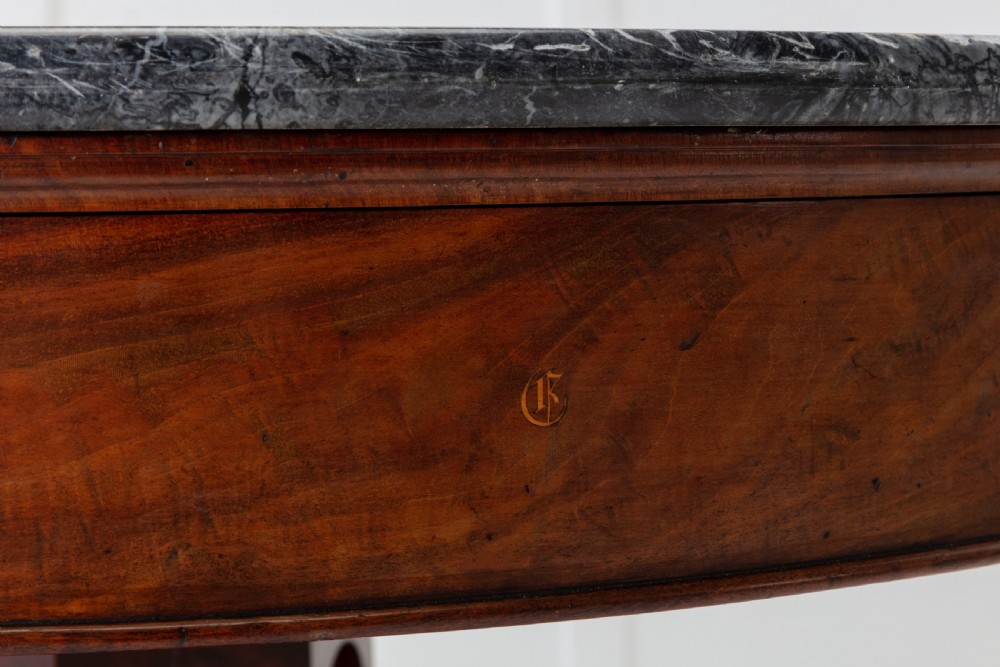 Early 19th Century French Mahogany Circular Table with Marble Top View VIII