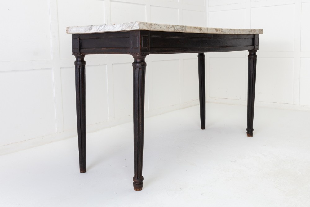 18th Century French Ebonised Console Table with Marble Top View II