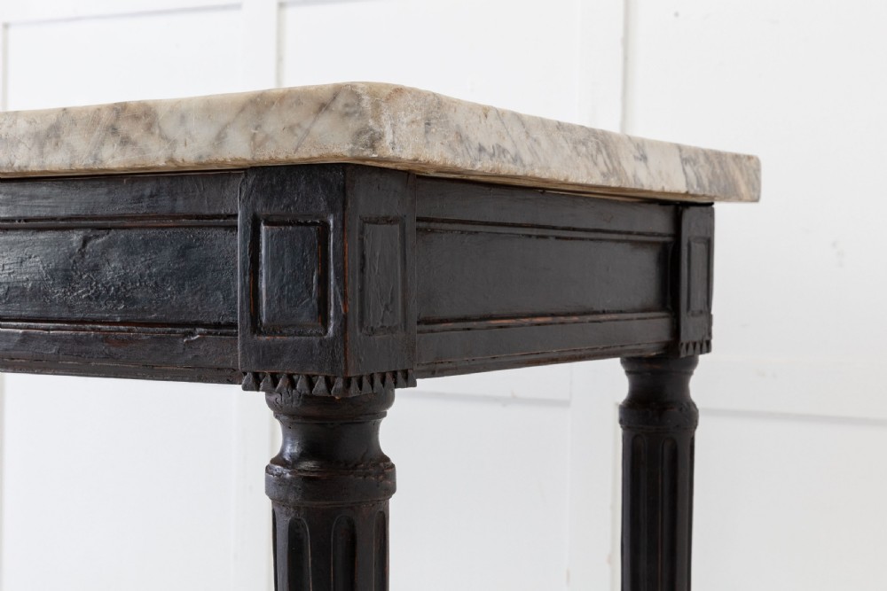 18th Century French Ebonised Console Table with Marble Top View III