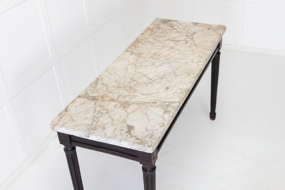 18th Century French Ebonised Console Table with Marble Top View V