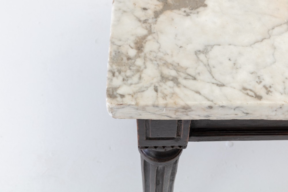 18th Century French Ebonised Console Table with Marble Top View VI