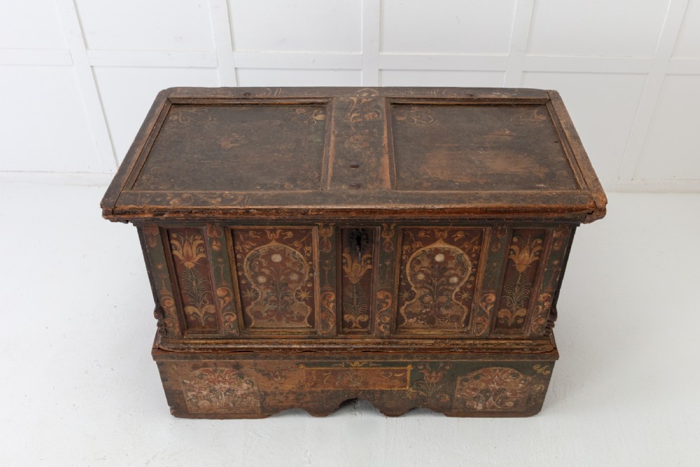 18th Century Painted Trunk on Stand View VIII