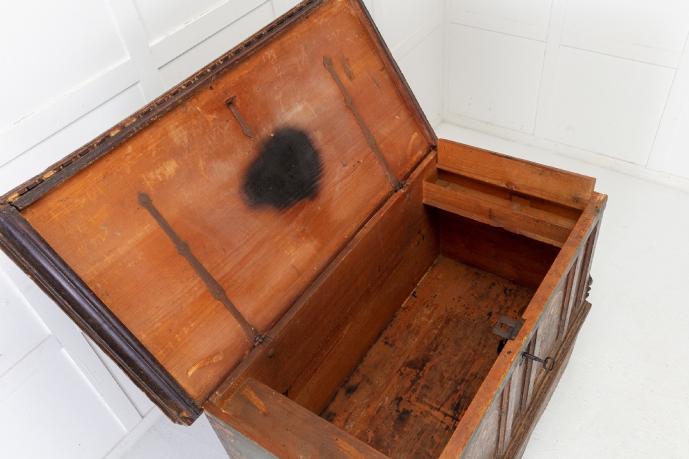 18th Century Painted Trunk on Stand View XII