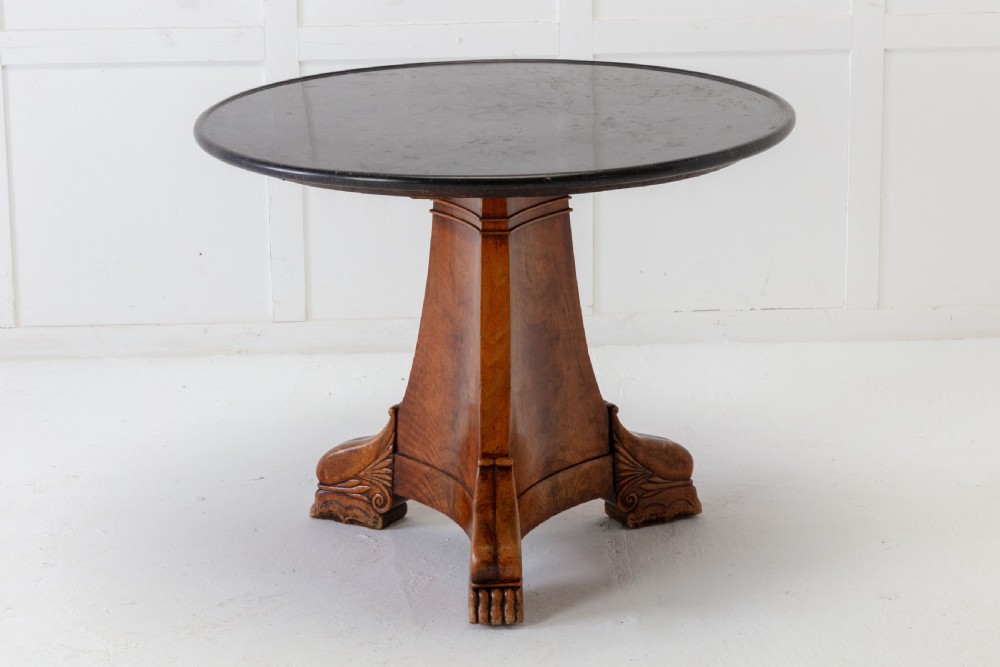 19th Century French Mahogany Guéridon with Marble Top