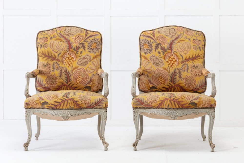 Pair of 1920s French Painted Chairs