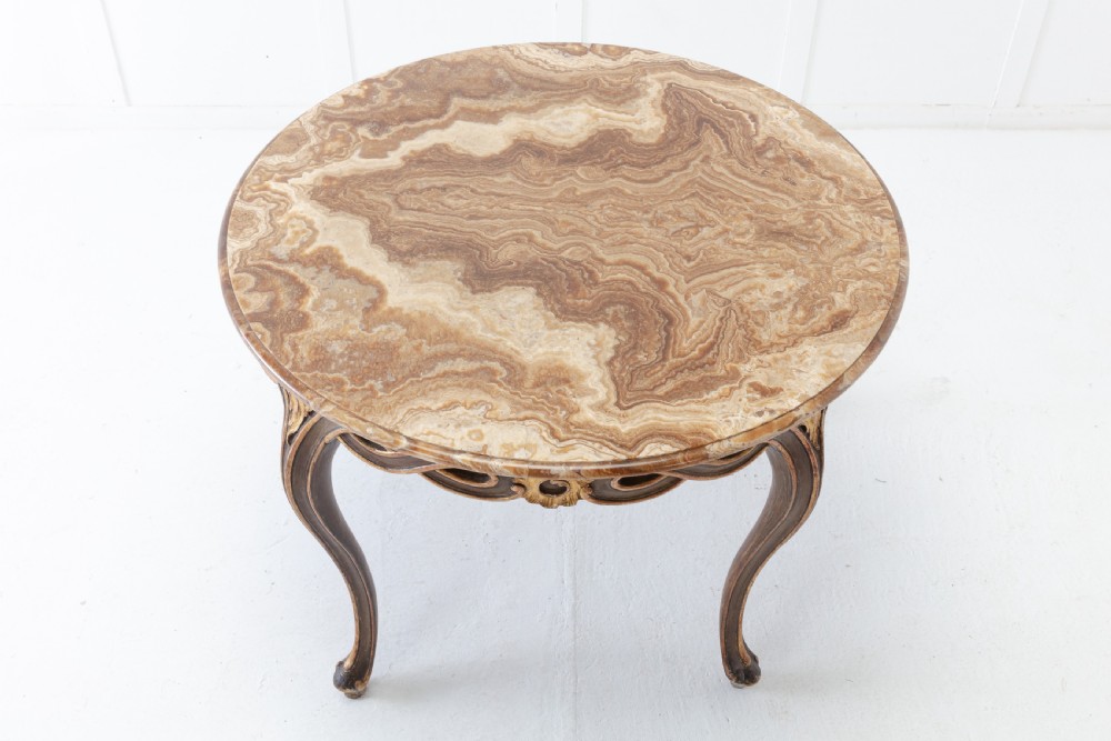 1940s Italian Table with Onyx Top