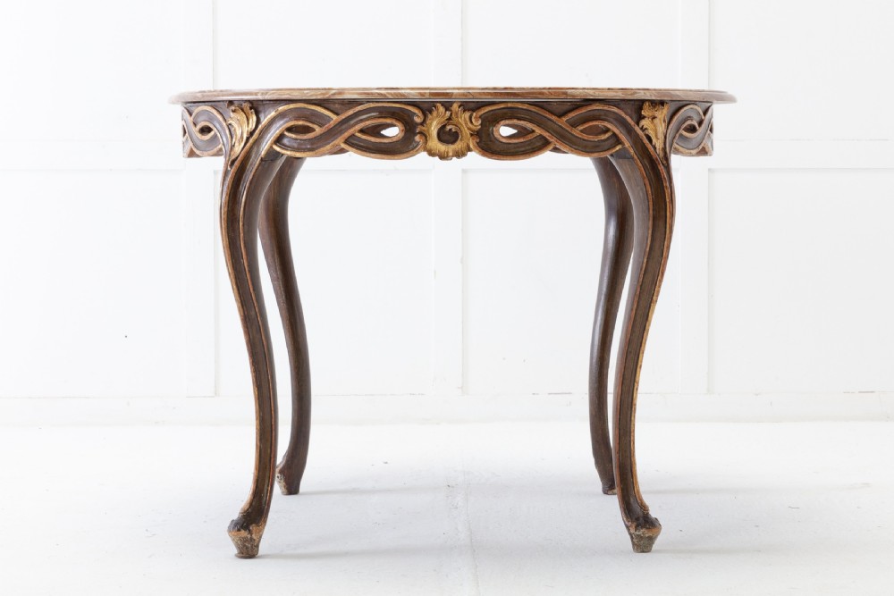 1940s Italian Table with Onyx Top View II
