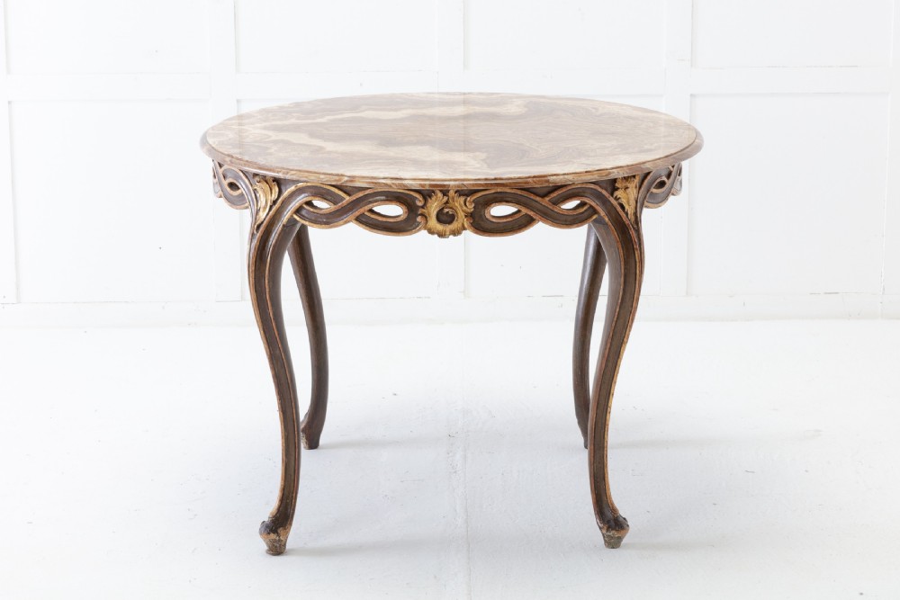 1940s Italian Table with Onyx Top View III