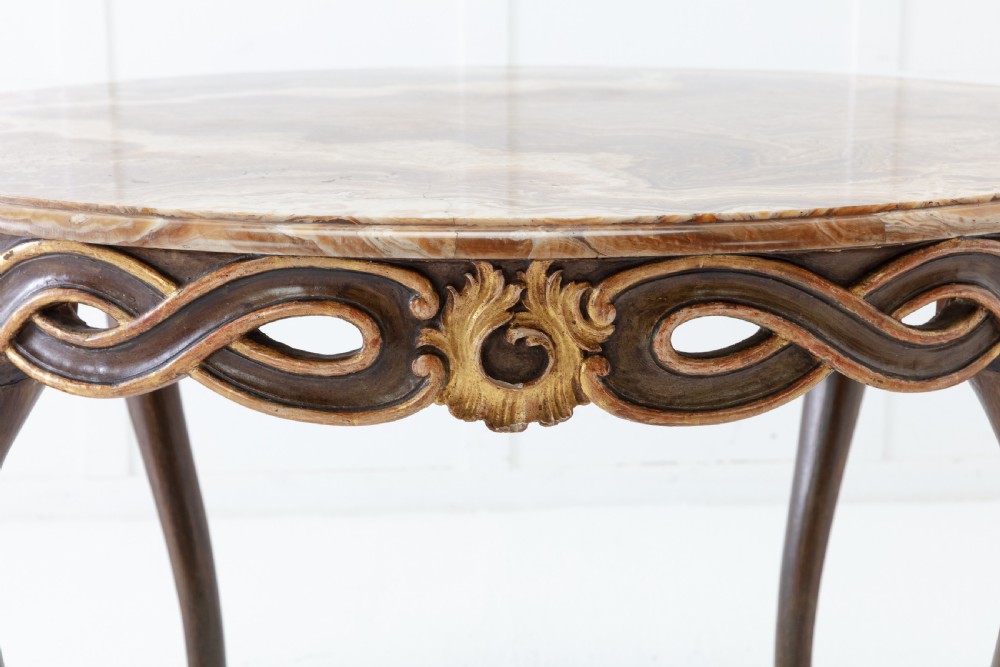 1940s Italian Table with Onyx Top View IV