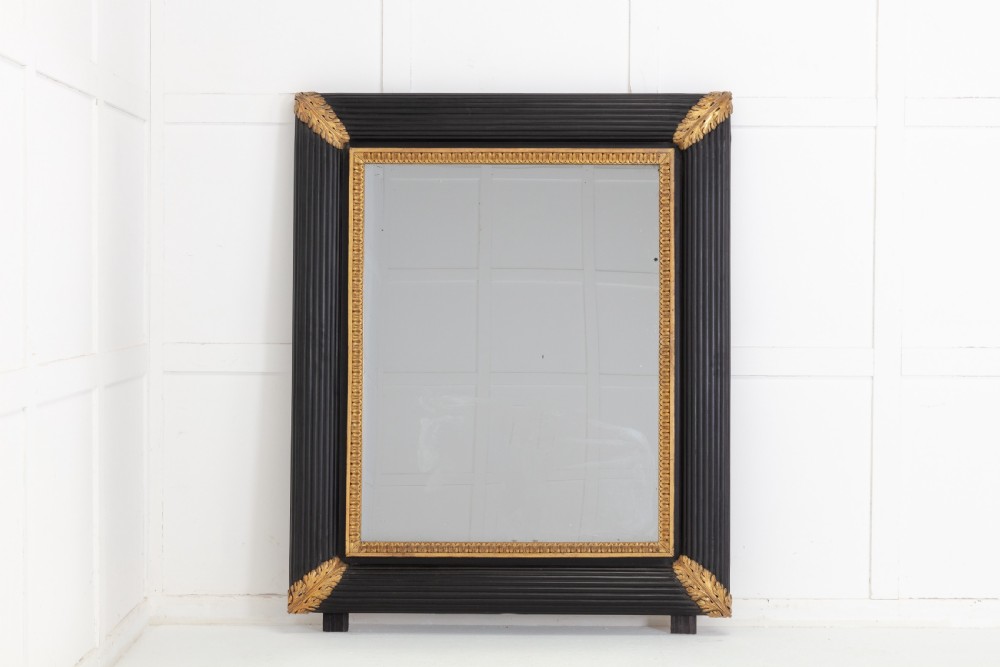 Large 19th Century Italian Ebonised & Gilded Mirror