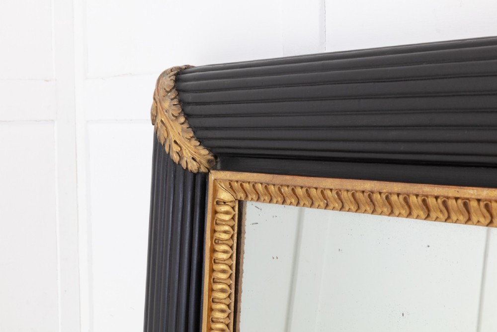 Large 19th Century Italian Ebonised & Gilded Mirror View III