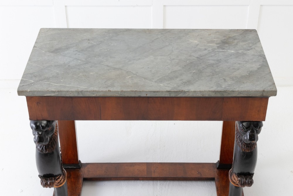 Early 19th Century Walnut Console Table with Marble Top View II
