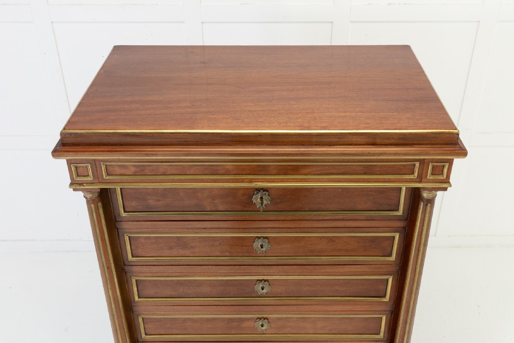 19th Century French Mahogany Tall Chest View V