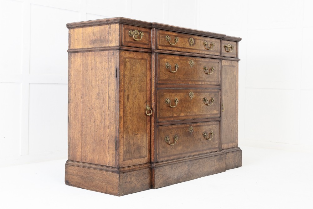 George III Burr Oak Break Front Side Cabinet View II