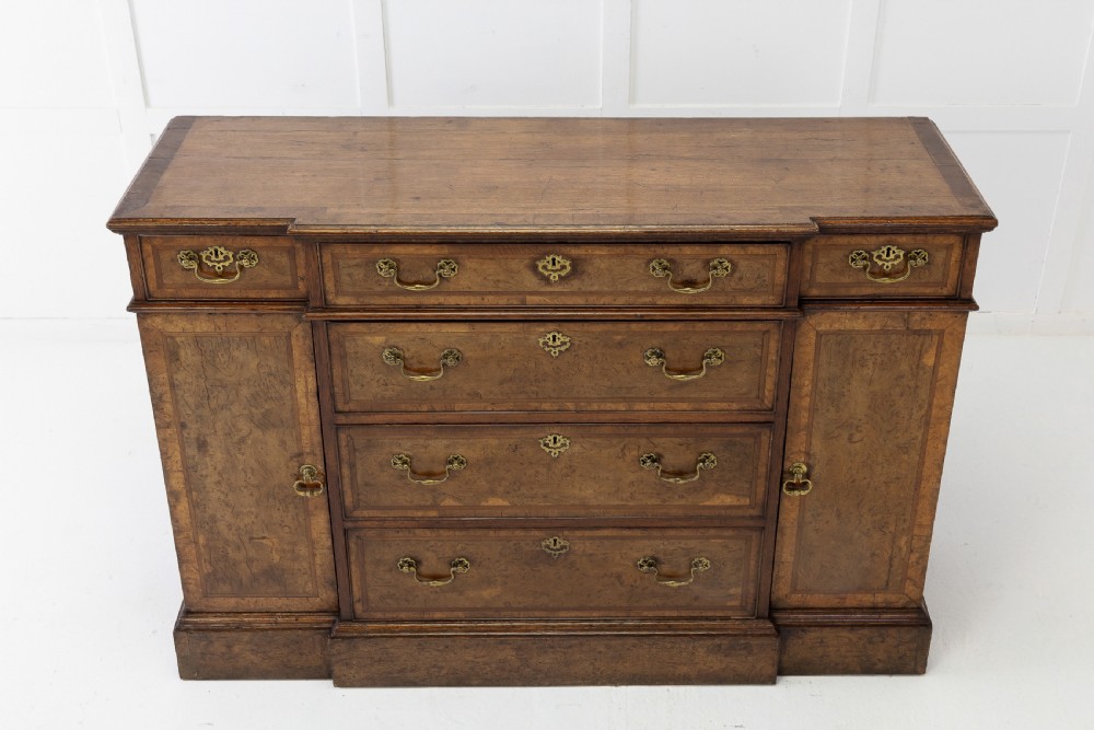 George III Burr Oak Break Front Side Cabinet View V