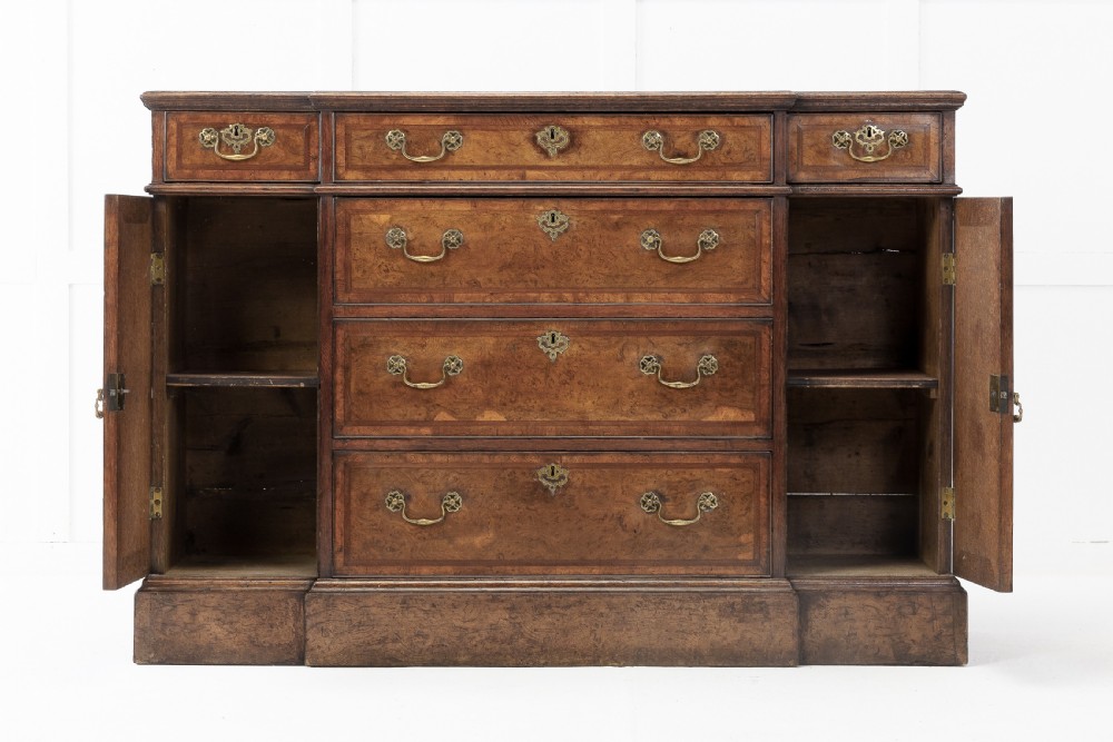 George III Burr Oak Break Front Side Cabinet View VI