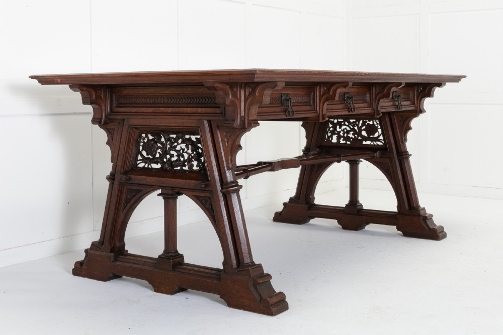 Large 19th Century Gothic Desk