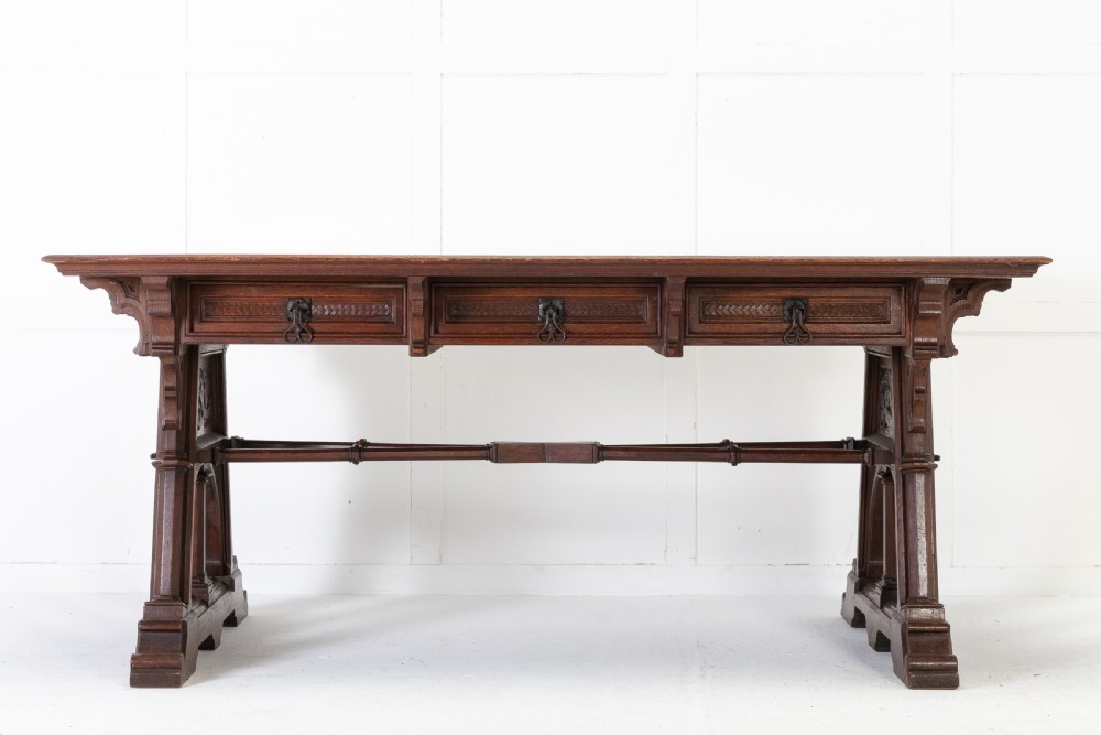 Large 19th Century Gothic Desk View II