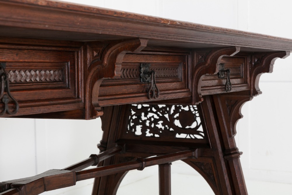 Large 19th Century Gothic Desk View IV
