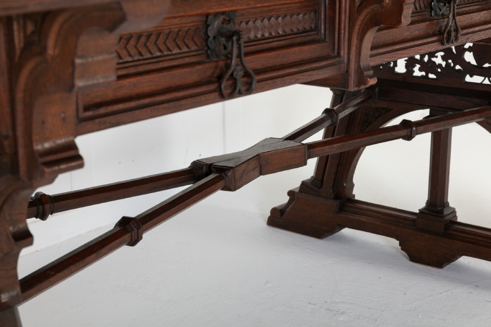 Large 19th Century Gothic Desk View VI