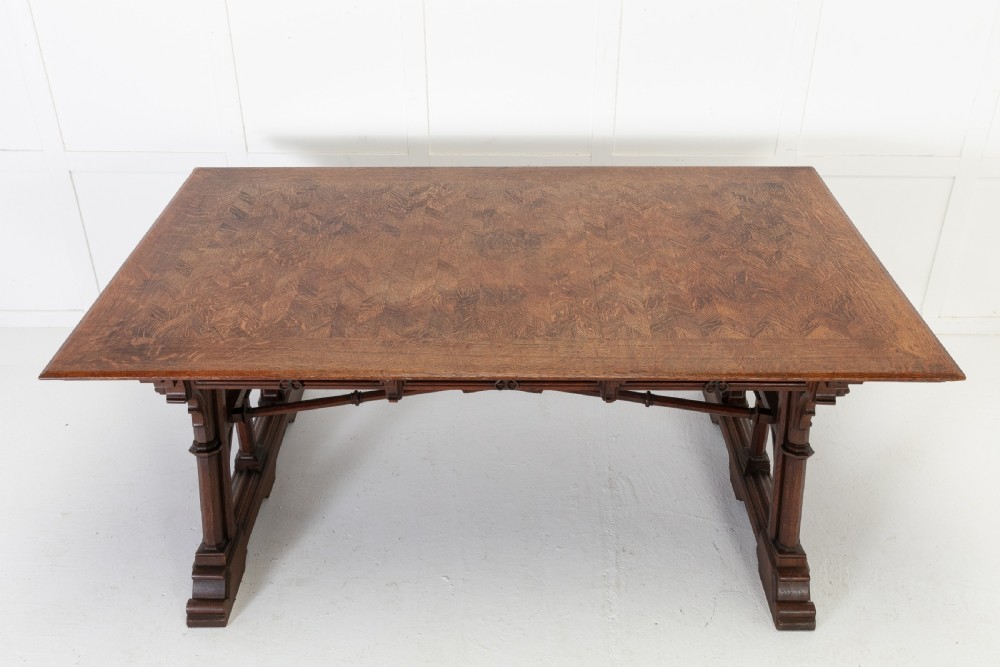 Large 19th Century Gothic Desk View IX