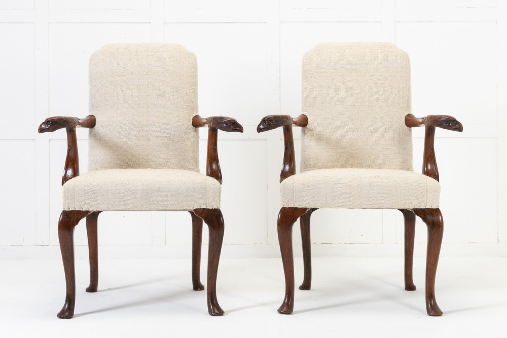 Pair of 1930s English Walnut Chairs View II