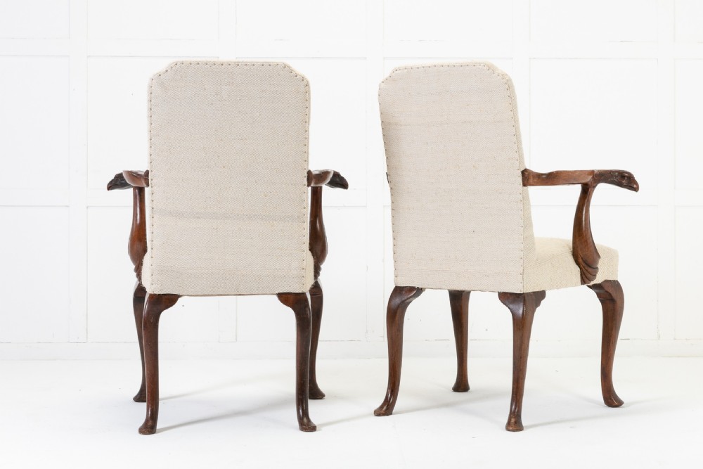 Pair of 1930s English Walnut Chairs View V