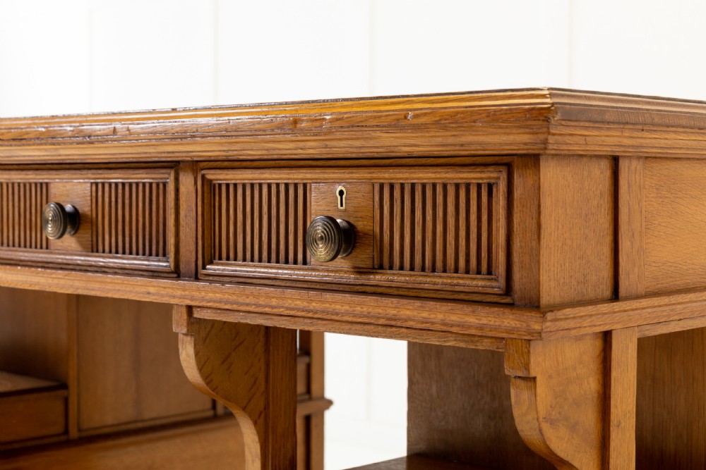 19th Century English Oak Partners Desk (George Bartholomew & Co) View II