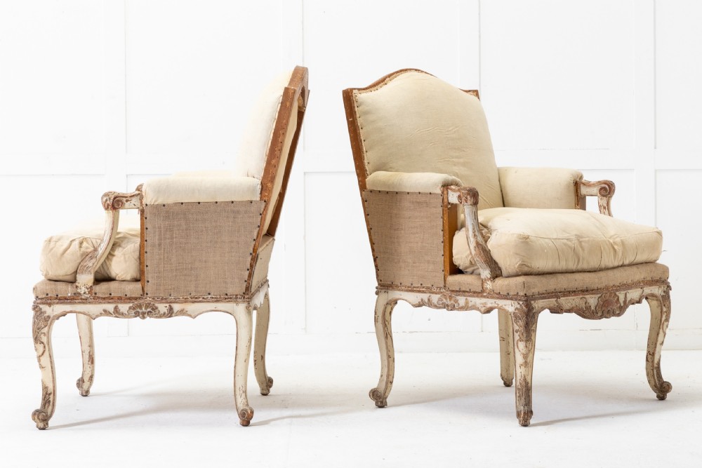 Pair of 19th Century French Painted Armchairs View II