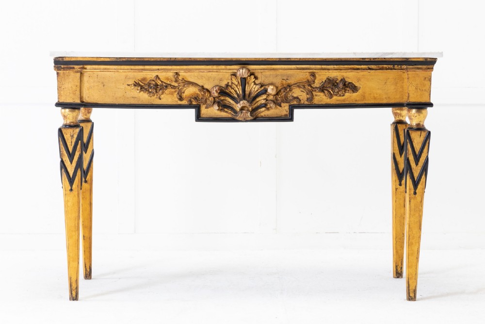 18th Century Italian Console Table with Marble Top