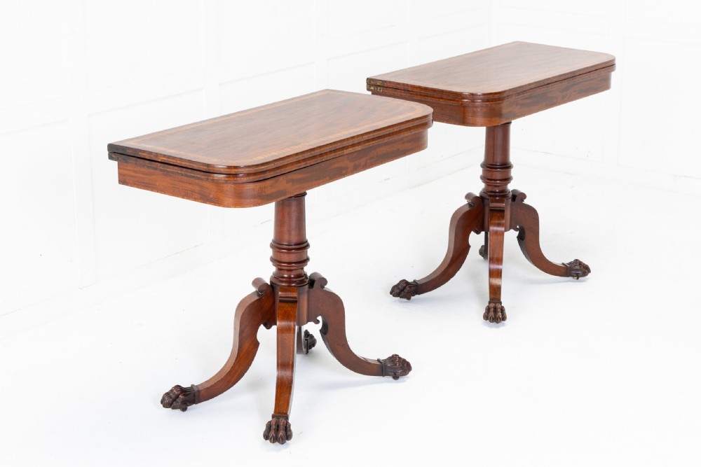 Pair of 19th Century Regency Mahogany Card Tables