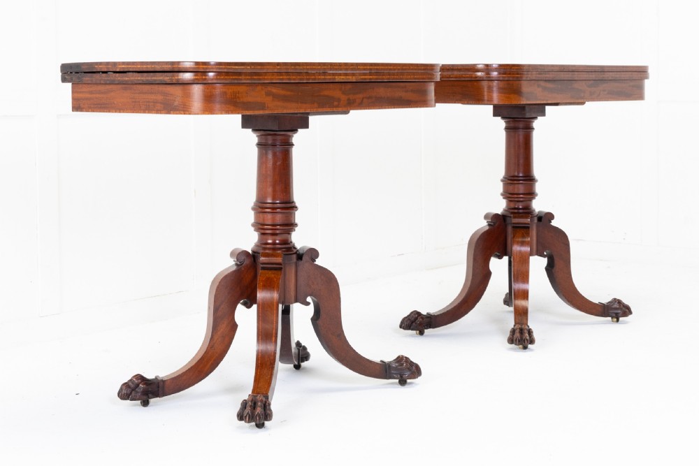 Pair of 19th Century Regency Mahogany Card Tables View II