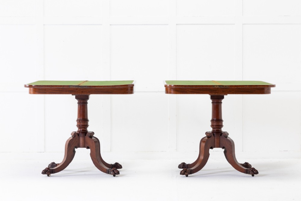 Pair of 19th Century Regency Mahogany Card Tables View III