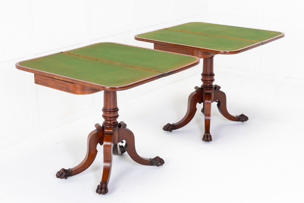 Pair of 19th Century Regency Mahogany Card Tables View V
